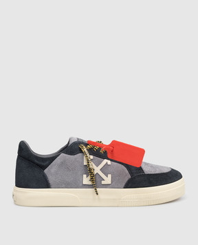 Off-White Grey Suede Vulcanized Sneakers OMIA293S26LEA003