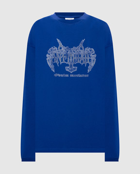 Vetements Blue long-sleeved shirt with print MH27LS200BL