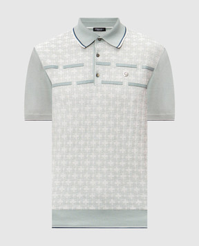 Stefano Ricci Green silk polo shirt with eagle head emblem K616462P40F26224