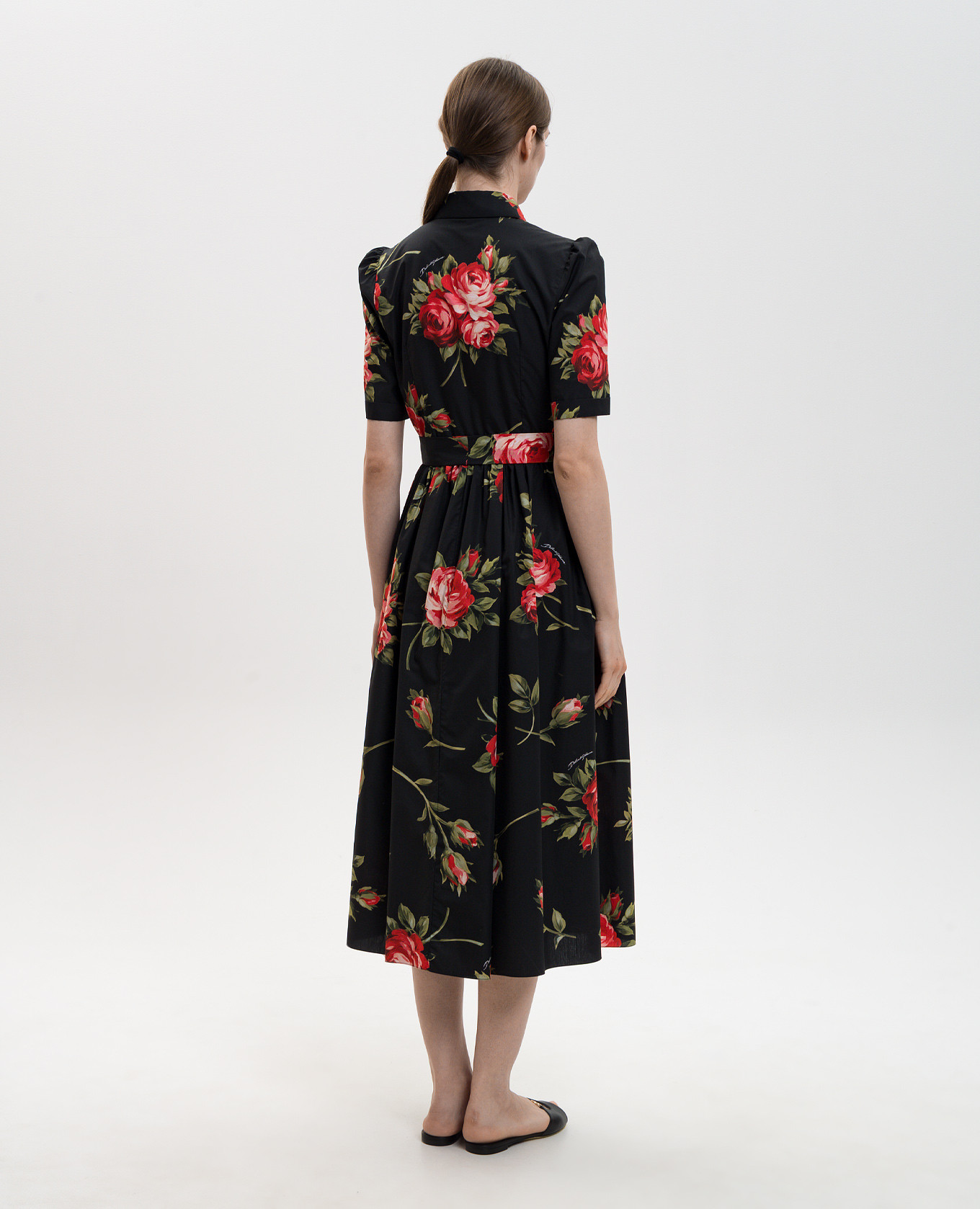 Black printed midi shirt dress Dolce&Gabbana 3