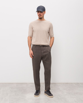 Peserico Beige T-shirt with a pattern R59488F149173Q