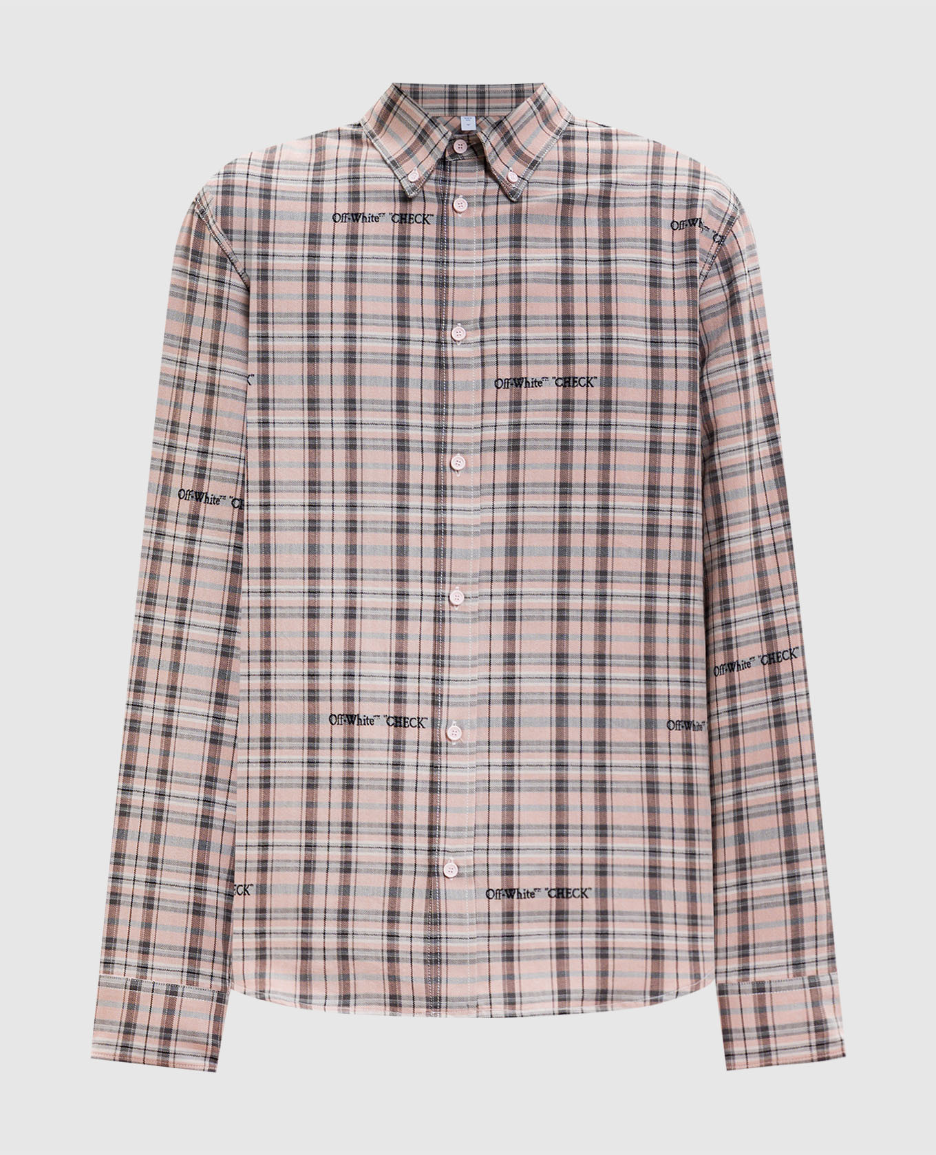 Pink patterned shirt with logo embroidery