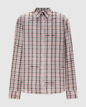 Off-White Pink patterned shirt with logo embroidery 44XGE04MS26F001