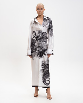 The Attico White printed silk shirt dress 260WCW00257SSS028PR