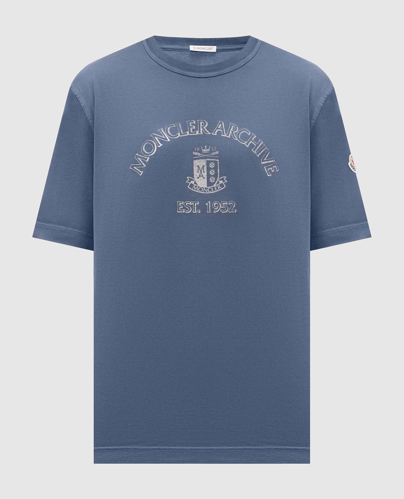 

Blue t-shirt with logo print Moncler
