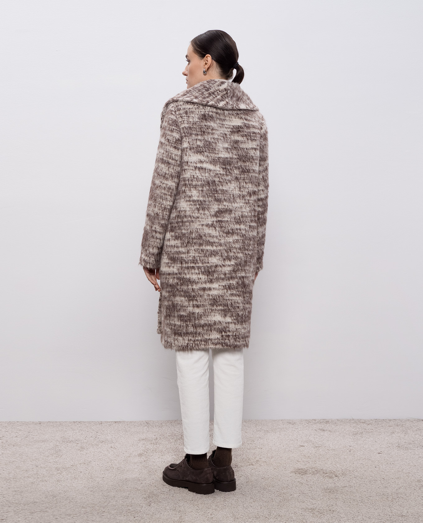 Brown alpaca wool coat Peserico 4