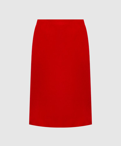 Red velvet skirt