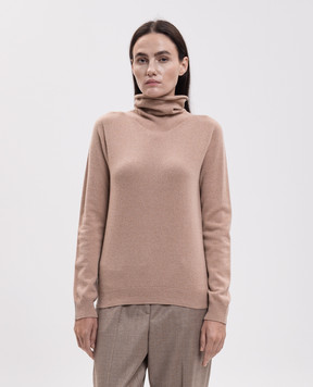 Peserico Beige wool, silk and cashmere turtleneck A99978F12K09283