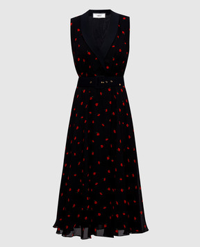 Nissa Black dress with floral print RC16510