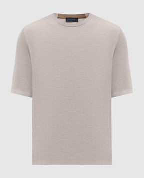 Sease Grey wool T-shirt with logo KR067XG065