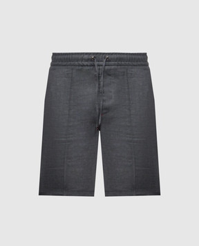 ISAIA Gray linen shorts PNC021P9120