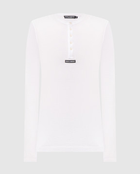 Dolce&Gabbana White ribbed long sleeve G8SC4TG7P3I