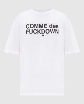 Comme des Fuckdown White T-shirt with logo insert FMS6CFABM01927