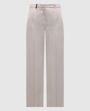 Peserico Beige pants with brand patch A0406701819