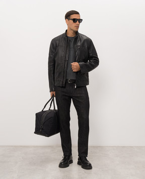 Trussardi Black leather jacket R301M000054NML902L01