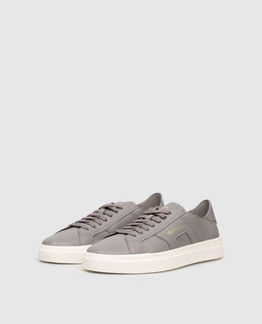 Santoni Grey leather sneakers with logo MBGT21967PNNTSIW