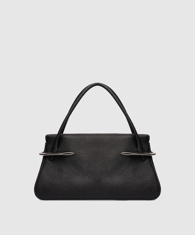 Borsa tote Pinch in pelle nera con logo