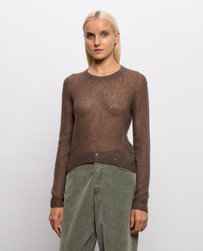 Dondup Brown alpaca wool jumper DT419M00957DPTO