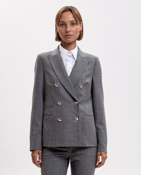 Peserico Gray double-breasted jacket with wool A0171206413