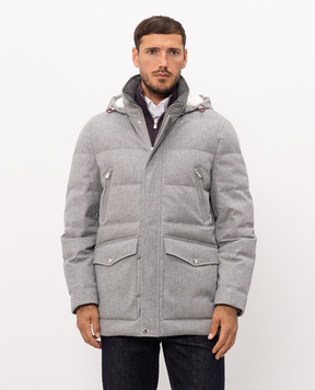 Brunello Cucinelli Grey wool down jacket MM4701823