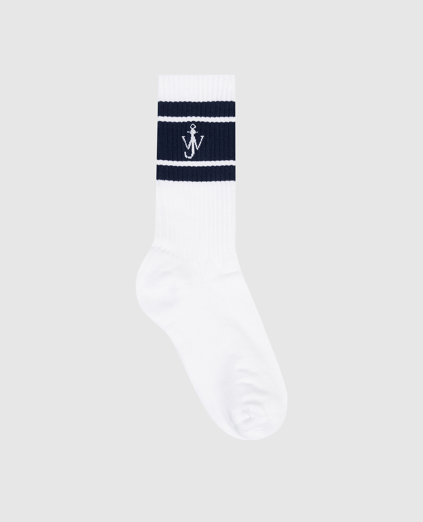 White socks with monogram pattern