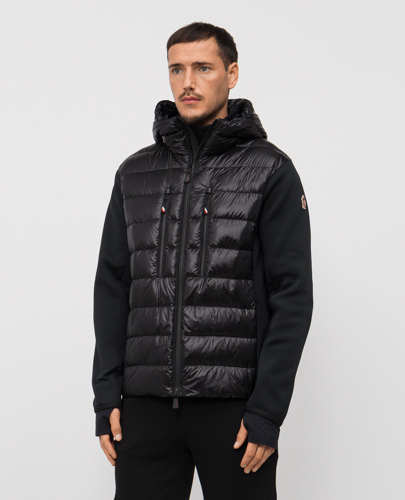 

Black down jacket with logo patch Moncler Grenoble