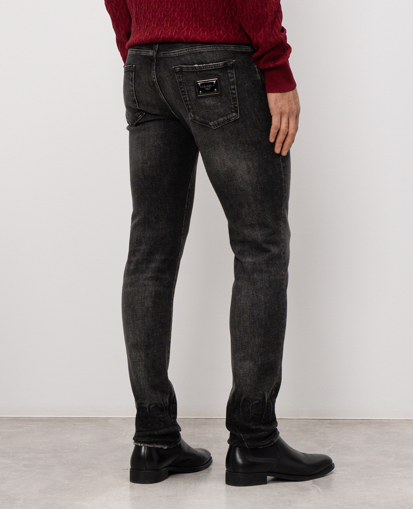 Grey slim jeans with a distressed effect Dolce&Gabbana 4