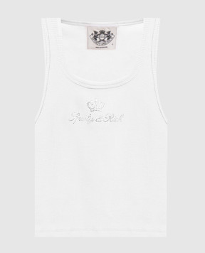 Sporty & Rich Juicy Crown white ribbed top TO116716689WH01
