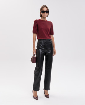 Allude Burgundy wool top with lurex 26564100