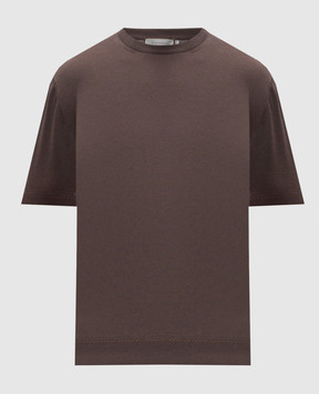 Canali Brown silk t-shirt MK02479C0719