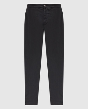 Kiton Black pants with patch UPLACK0606H