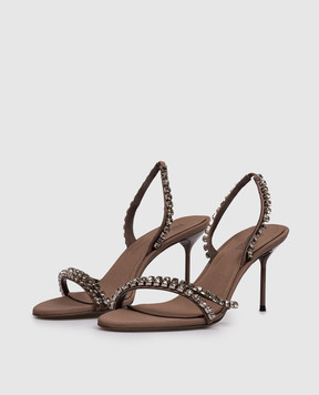 Paris Texas LIDIA brown mules with crystals PX1788XCPCE