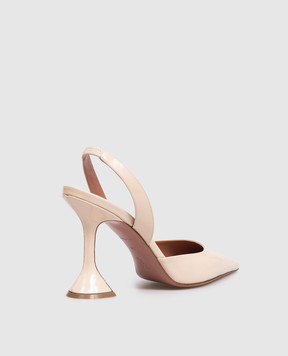 Amina Muaddi Holly beige patent leather slingbacks 16S366071HOL