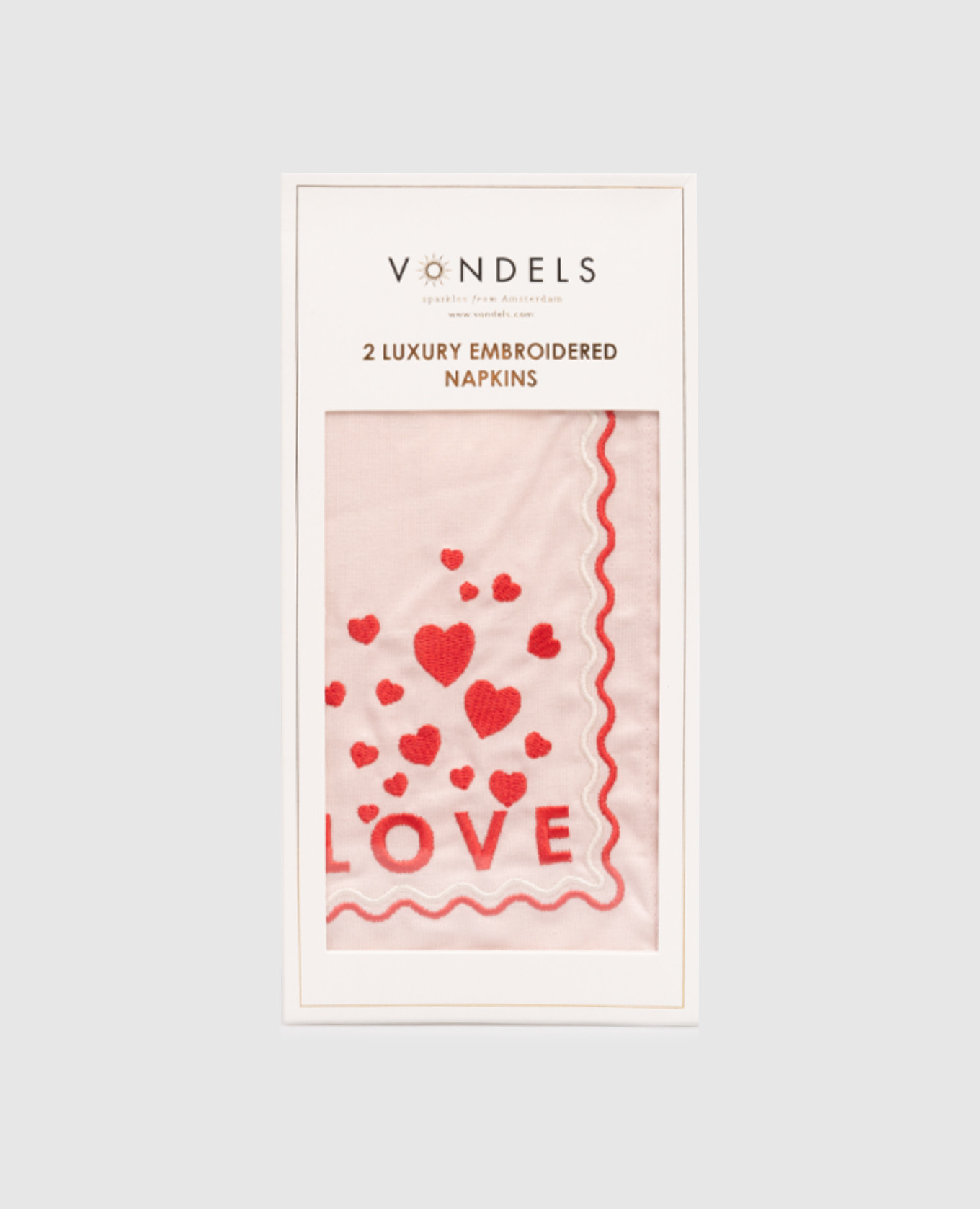 

Set of pink LOVE linen napkins Vondels