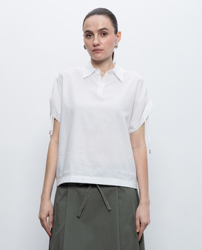 Peserico White blouse with monil chain S06429L100481