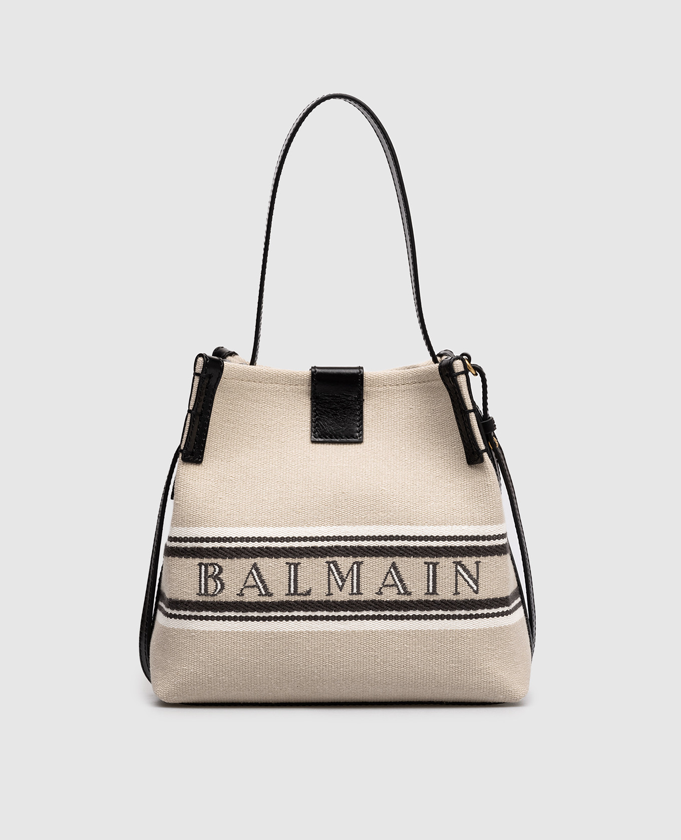 

Beige Release Bucket Bag with Logo Balmain