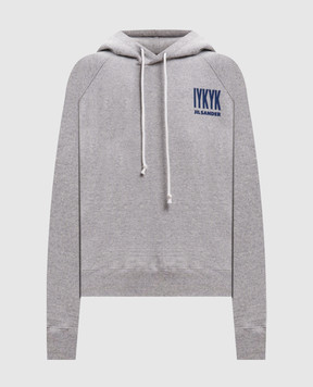 Jil Sander Gray hoodie with a print of the inscription J02GU0125J20392