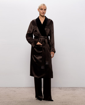 Tom Ford Brown pajama-style puffer coat WSL006FAX1868