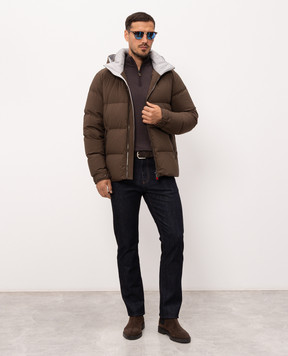 Kiton Brown down jacket UW2467V0427L
