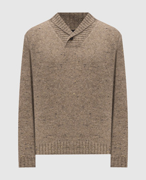 Stefano Ricci Brown sweater with wool and cashmere K808104S2BF26370