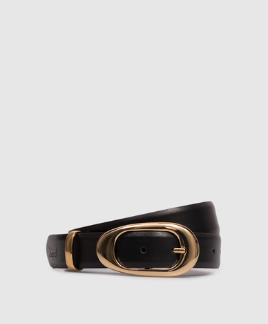 Black leather belt