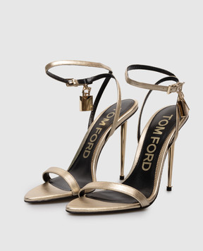 Tom Ford Gold leather sandals with a pendant W2272LSP014P