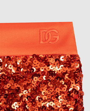 Dolce&Gabbana Children's orange sequin skirt L56I03FLSNB812