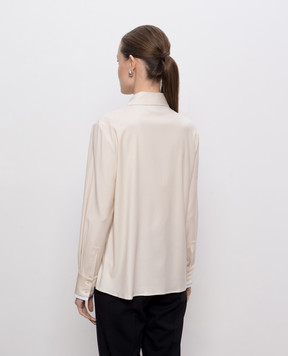 Peserico Beige wool shirt with monil chain A06818D06461