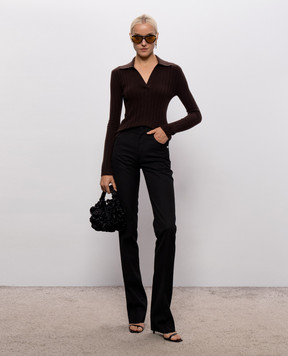 AMIRI Brown ribbed wool and cashmere pullover AW426KN016