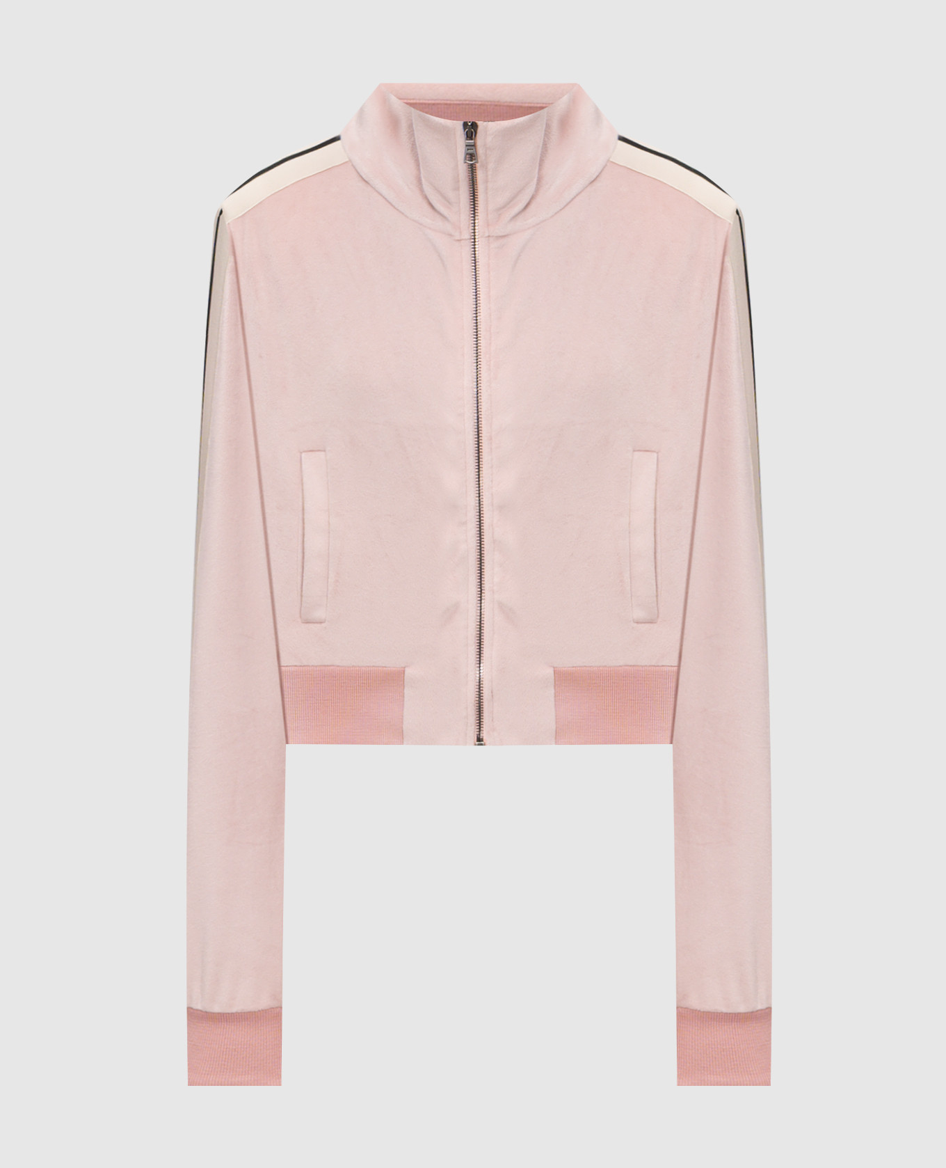 Veste de sport en velours chenille rose