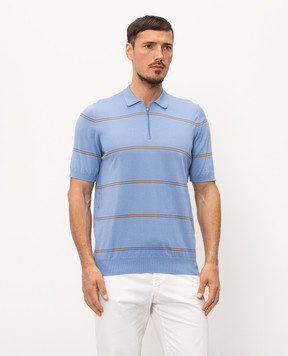 Cashmere&Whiskey Blue striped polo shirt MB235Z