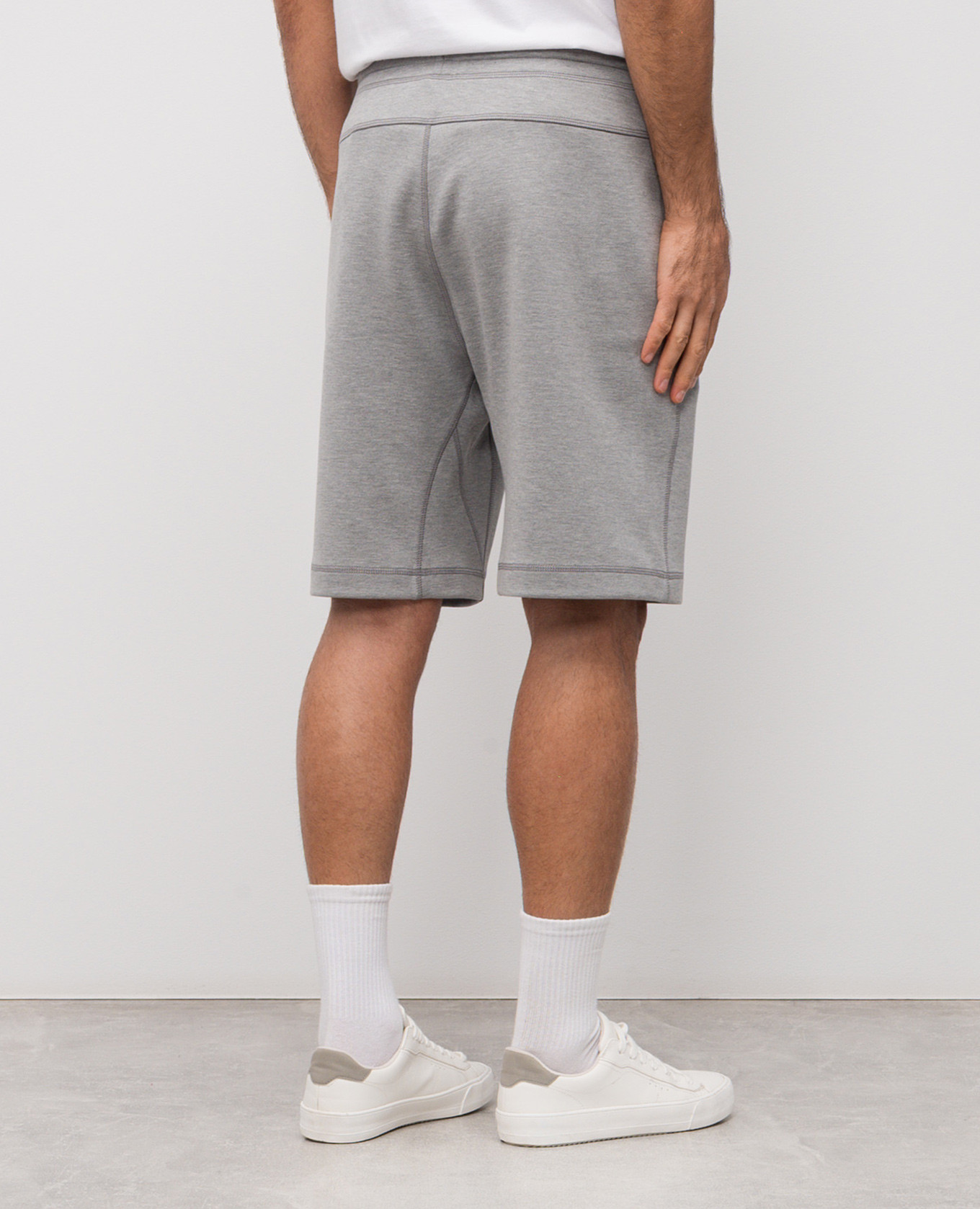 

Grey shorts with logo print Brunello Cucinelli
