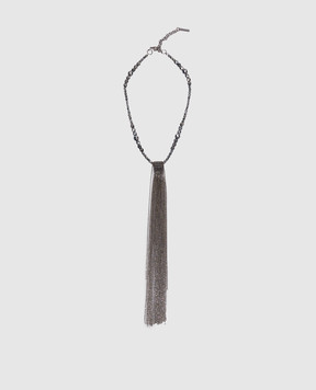 Peserico Gray necklace with monil chain A35533C0CC905