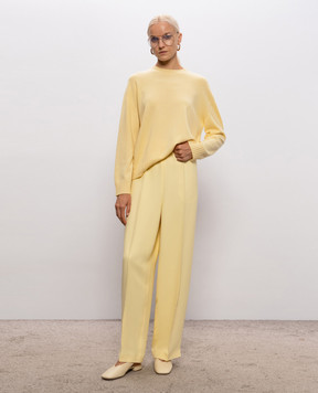Fabiana Filippi Yellow pants with a monil chain PAD216F336M289